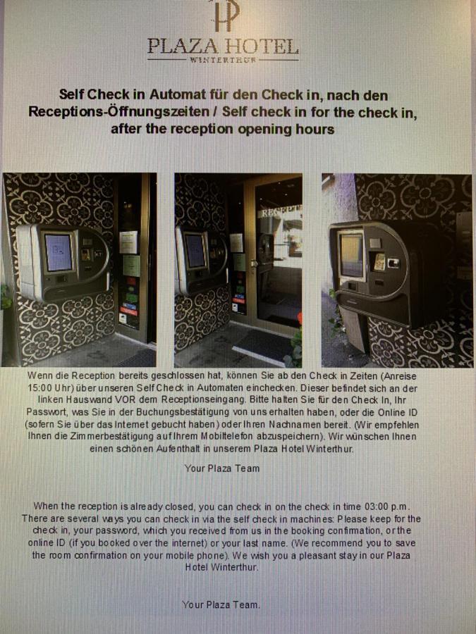 Plaza Hotel Winterthur Eksteriør billede